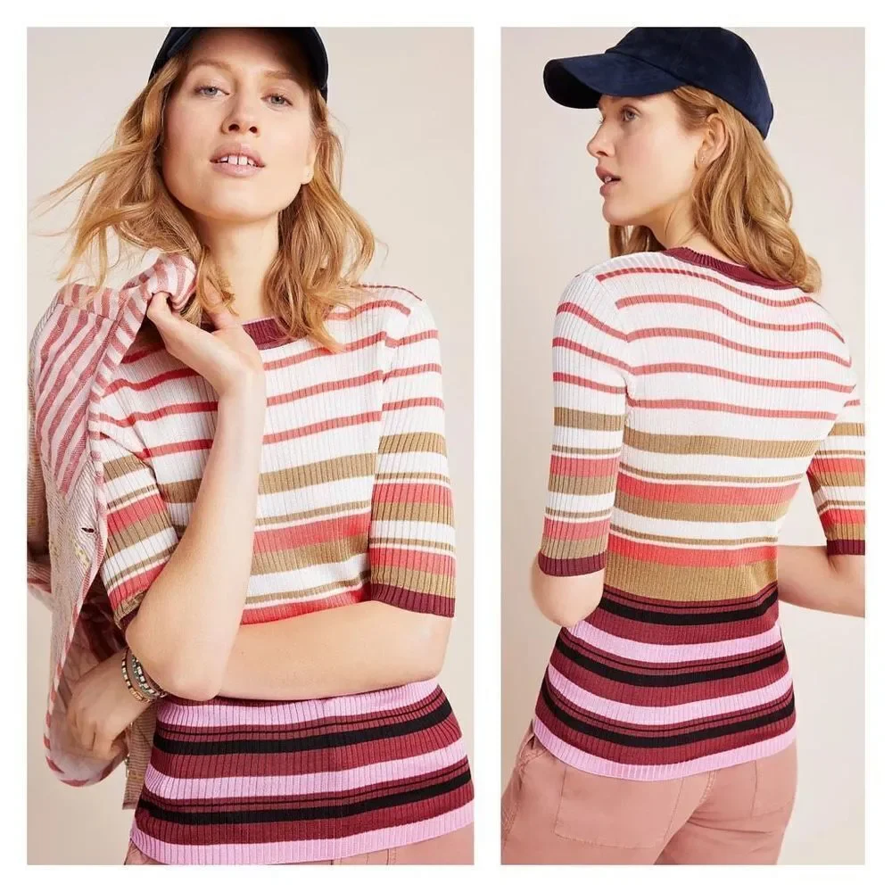Anthropologie Scotch & Soda Anja Sweater Striped Tee XS